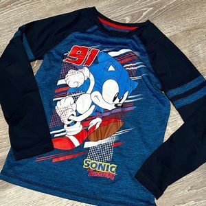 Sega Sonic The Hedgehog 91 Game Youth Long sleeve Size 8 Performance Tshirt